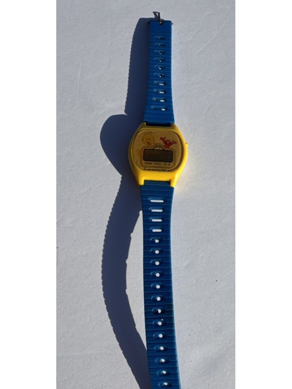 Vintage Sesame Street live Kid watch digital Big Bird Elmo Blue Band Yellow Face